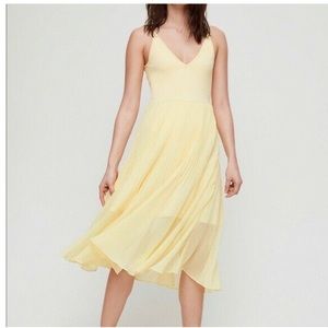 WILFRED Daphnee Fit & Flare Tank Yellow Dress